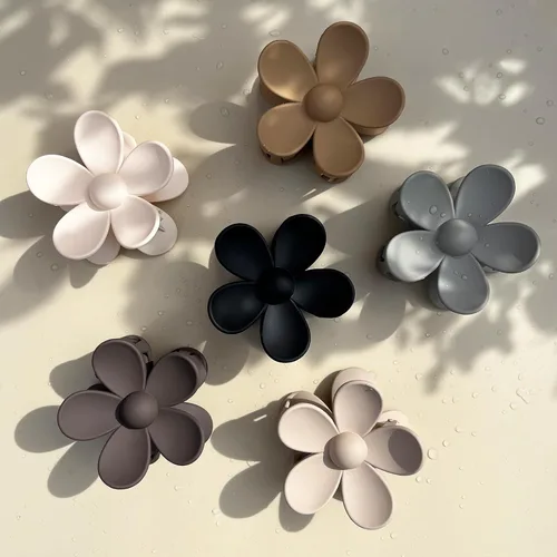 Miniatura 6 de 6 pinzas para el cabello de flores, pinzas de margarita, pinzas de garra grandes mate, pinzas de sujeción fuerte, accesorios para cabello grueso, 6