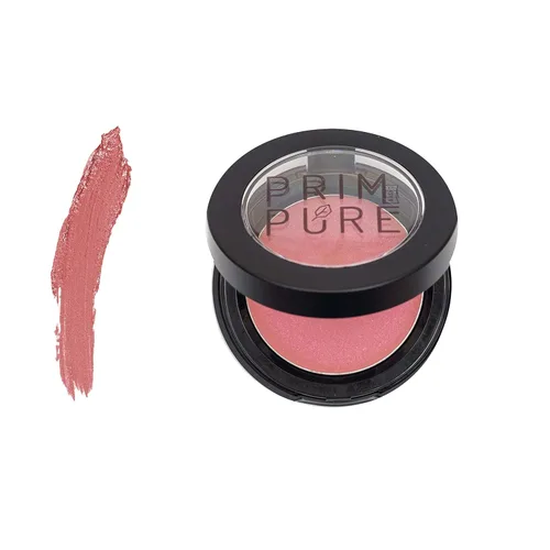 Prim and Pure Paleta de rubor en crema natural, rubor mineral de color clásico, cosméticos orgánicos profesionales para la cara (TOTALLY SHY)