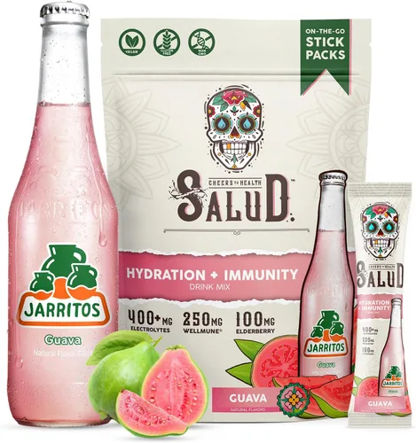 Miniatura 8 de Paquetes de Hidratación 2-en-1 Salud + Polvo de Electrolitos para la Inmunidad, Margarita de Sandía - Mezcla para Bebida de Agua Fresca, Baya