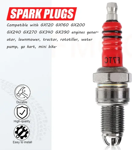 Miniatura 4 de Bujía de 3 electrodos F7TC para generador GX120 GX160 GX200 GX240 GX270 GX340 GX390 cortacésped tractor rotulador motosierra bomba de agua Go Kart