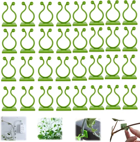 Miniatura 9 de HISKI Clips de pared para escalada de plantas, fijador de plantas verdes con gancho autoadhesivo, clips de pared para plantas trepadoras, clips
