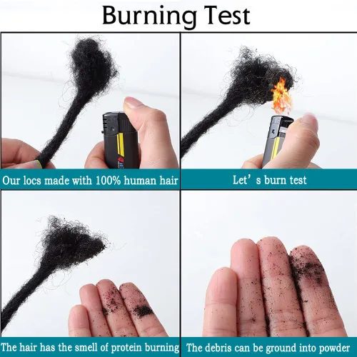 Miniatura 3 de Extensiones de rastas de cabello humano 100% real, de 0.1 in, 8 pulgadas, 10 hebras para hombres y mujeres, con cobertura de cabeza completa, hechas