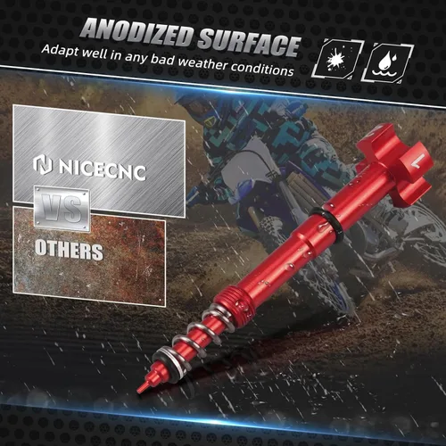 Miniatura 3 de NICECNC Tornillo ajustador universal rojo de mezcla de aire/combustible Keihin FCR para motocicletas compatibles con Honda, Yamaha, Kawasaki