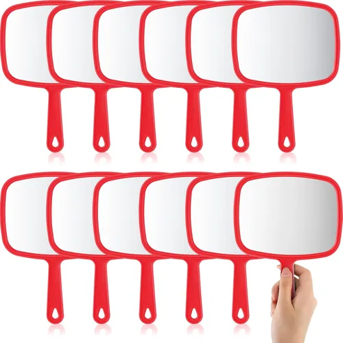Miniatura 13 de Geetery 12 espejos de mano con asas, espejos de maquillaje de mano, montaje de pared a granel para mujeres, cosméticos, baño, hogar, peluquería