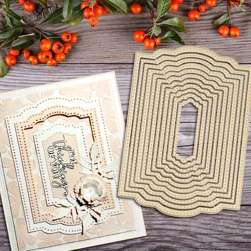 Miniatura 8 de Lapoo Troquel de corte para álbumes de recortes, marcos de fondos 3D, troqueles de corte para manualidades, manualidades, decoración de fiesta
