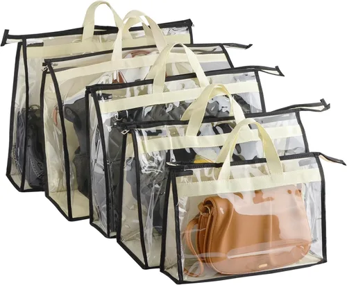 Gcroet Bolsa de almacenamiento transparente antipolvo para colgar en el armario con cremallera y asa, bolsa de almacenamiento que ahorra espacio