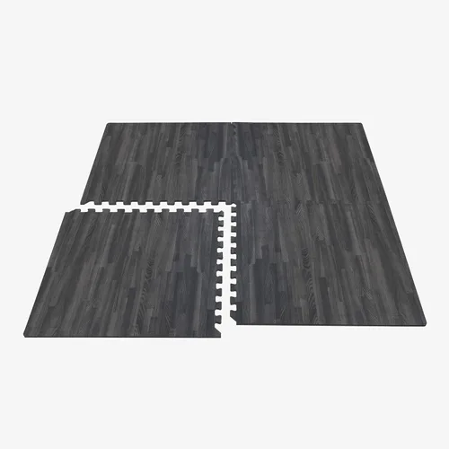 Miniatura 5 de Azulejos de espuma estampada de 3/8 de pulgada de grosor Forest Floor, tapetes de espuma de grano de madera entrelazados de primera calidad, piso