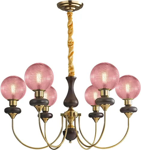Miniatura 9 de Candelabro de globo de cristal verde con 6 luces, lámpara colgante moderna de mediados de siglo, lámpara colgante Art Deco para comedor, cocina
