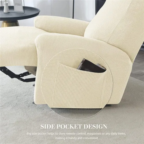 Miniatura 4 de LazyBoy - Funda de sofá reclinable jacquard, fundas elásticas antideslizantes para sillas reclinables, 4 piezas, protector de muebles para sillón
