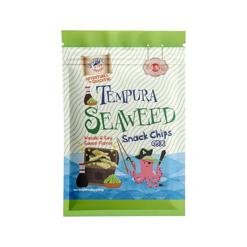 Miniatura 15 de Swashbuckle Snacks Chips de Calamar Crujientes con Sabor a Queso Tempura 5.29oz (150g), Hecho en Japón, Otsumami