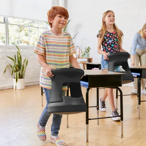 Miniatura 9 de ECR4Kids Taburete tambaleante de almacenamiento activo, altura del asiento de 15 pulgadas, muebles para niños, color negro