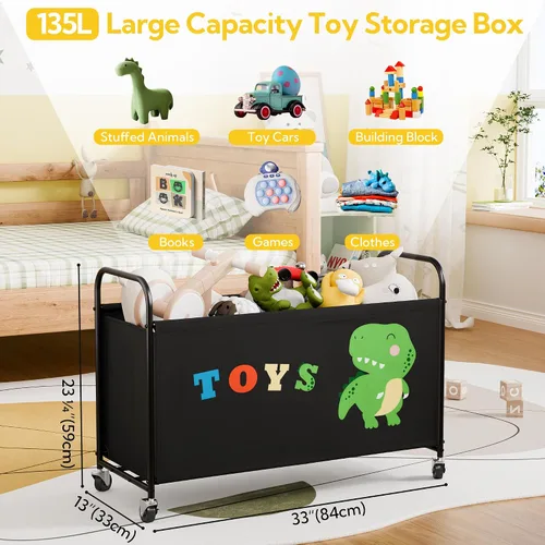 Miniatura 3 de GRANNY SAYS Caja de juguetes para niños y niñas, cofre de almacenamiento grande con ruedas, organizador de almacenamiento de juguetes para niños
