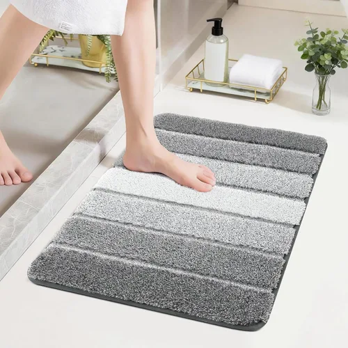 Miniatura 14 de COSY HOMEER Alfombras de baño de 24 x 17 pulgadas, ultra suaves y absorbentes, con respaldo de TPR antideslizante, lavable a máquina, alfombra Beige