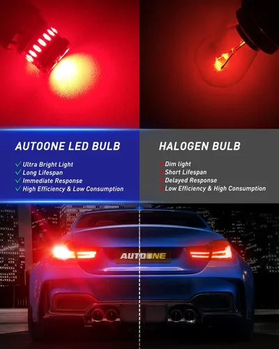 Miniatura 2 de AUTOONE Bombilla LED roja 1157 para luces de freno, bombillas LED BAY15D 2057 2357 7528 para luz trasera, 300% más brillantes, Canbus listas