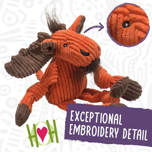 Miniatura 4 de HuggleHounds Knottie Juguete de Peluche para Perros - Juguete de Animal de Peluche para Perros, Juguetes para Cachorros, Juguete Chirriante