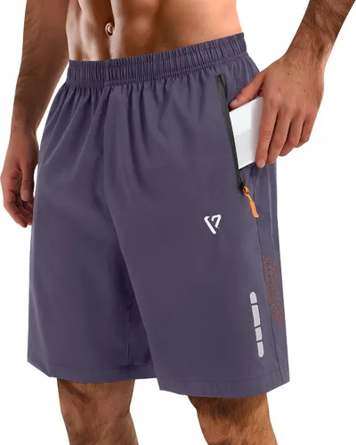 FIONECA Pantalones cortos deportivos para hombre, de secado rápido, ligeros, para correr, con bolsillo, pantalones cortos de gimnasio para
