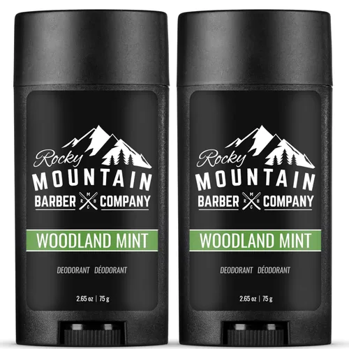 Desodorante natural para hombres, paquete de 2, sin aluminio, fabricado en Estados Unidos con ingredientes simples a base de plantas y aceite