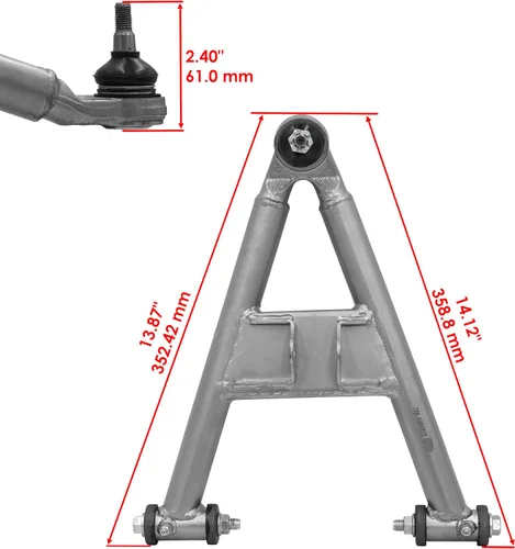 Miniatura 4 de Caltric Brazos A delanteros inferiores y superiores compatibles con Yamaha Raptor 350 YFM350R YFM 350R 2004-2010