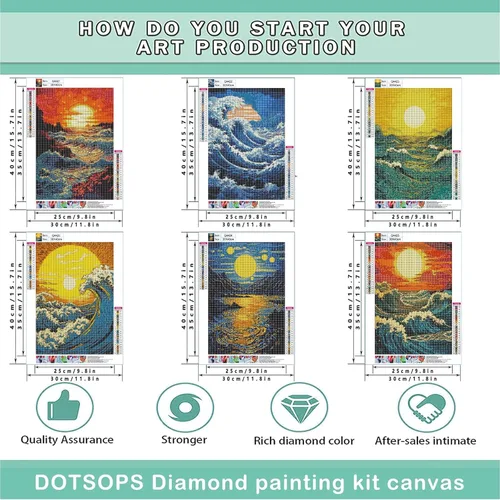 Miniatura 2 de DOTSOPS Kits de pintura de diamantes para adultos, kit de pintura para manualidades, manualidades, paquetes de arte de diamantes 5D, kits completos