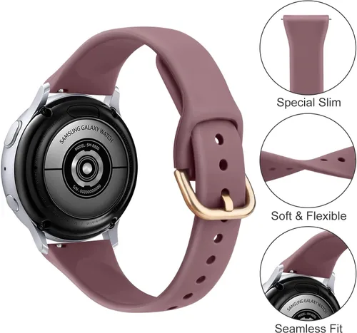 Miniatura 3 de Paquete de 3 correas deportivas delgadas para Samsung Galaxy Watch Active 2/Samsung Galaxy Active Watch de 1.575 pulgadas, 1.732 pulgadas, correas