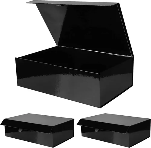 Miniatura 58 de Aimyoo Cajas de regalo magnéticas Galaxy negras con tapas 13.8x9x4.3 pulgadas, caja grande de propuesta para dama de honor y padrino, caja plegable