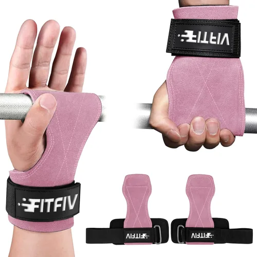 Miniatura 11 de Correa de muñeca de levantamiento de pesas, correas de cuero dobles para entrenamiento de fuerza en el gimnasio, muñequeras acolchadas de neopreno