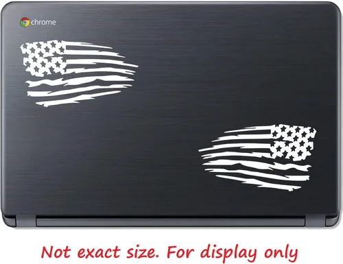 Miniatura 6 de Calcomanías de vinilo con diseño de bandera estadounidense hecha jirones espejadas para automóvil, camión, SUV, motocicleta, pared, ventana, blanco
