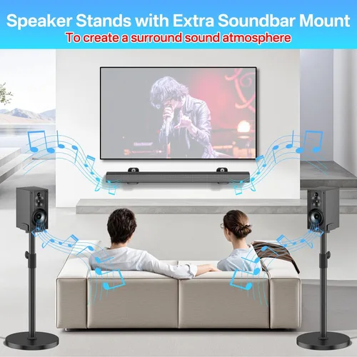Miniatura 3 de Par de soportes de altavoces de alta resistencia para soportes de altavoces Sony SS-CS5/SS-CS5M2/SS-CS8/SA-Z9R con soportes de barra de sonido