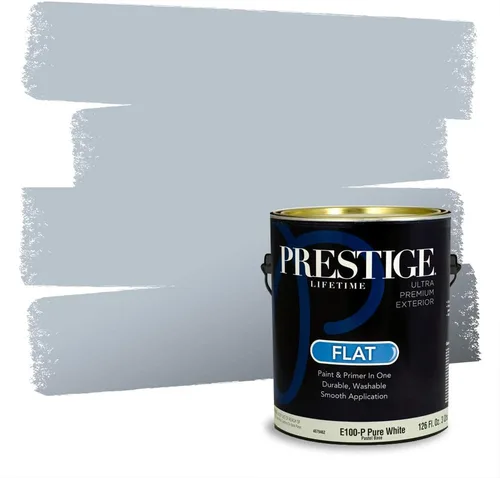 Miniatura 396 de Pintura Exterior + imprimación PRESTIGE, todo-en-uno, 1 galón, acabado mate, color comparable al Valspar* Royal Gray* VS151-Gris real