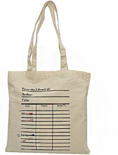 Miniatura 7 de Universal Zone Bolsa para tarjetas de biblioteca. Tarjetero con sellos de vencimiento de día. Bolsa para libros, Beige