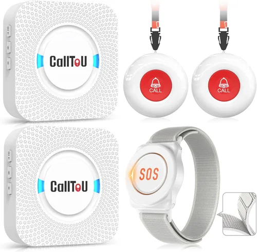 Miniatura 9 de CallToU Cuidador Paginador Botón de Llamada Inalámbrico Sistema de Alerta para Enfermeras 500+ Pies para Hogar/Ancianos/Pacientes/Discapacitados 2