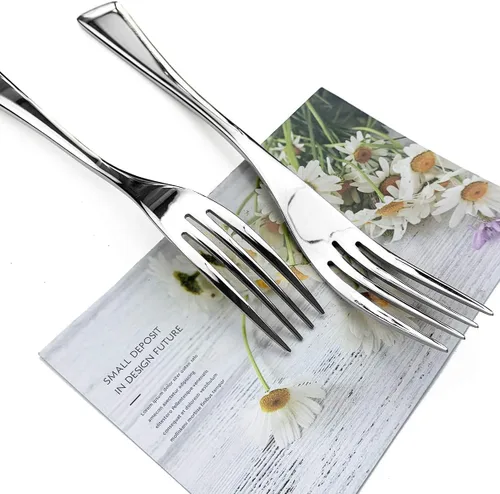 Miniatura 2 de JASHII Juego de 4 tenedores de postre de acero inoxidable 18/10, utensilios de cubiertos pulidos con espejo, ideal para degustaciones, pasteles