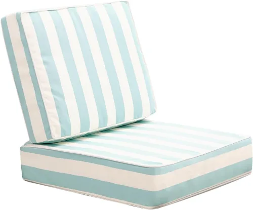 Miniatura 9 de Juego de cojines de asiento para exteriores para muebles de patio, cojines gruesos resistentes a la intemperie, 25.6 pulgadas de ancho x 25.6 Blanco