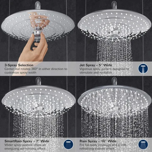 Miniatura 4 de GROHE 26177002 Euphoria 260 - Sistema termostático de baño/ducha, 1,75 gpm, cromado Starlight