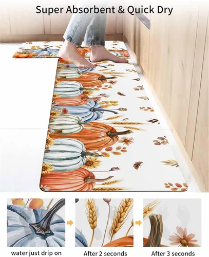 Miniatura 4 de Tapete de baño de otoño para bañera, tapete antideslizante de secado rápido y absorbente, de tierra de diatomeas, tapete de cocina, tapete