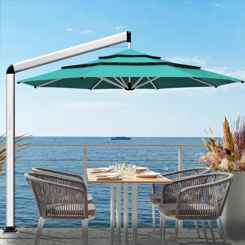 Miniatura 73 de EliteShade USA Sombrilla de Mercado de 10 Años Sin Decoloración de 9 Pies 3 Niveles Sombrilla de Patio Sombrilla de Mesa para Exteriores con Beige