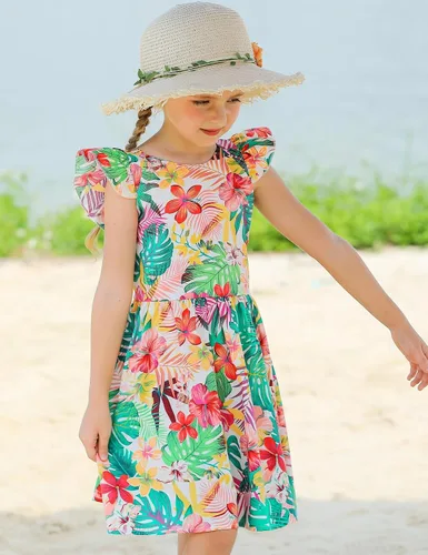 Miniatura 278 de Vestido de verano para niña, de algodón, con diseño floral