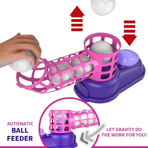 Miniatura 3 de Bennol Juego de pelota en T para niños de 3-5, 5-8, camiseta de béisbol para niños pequeños, lanzador de bolas automático, juego de camiseta