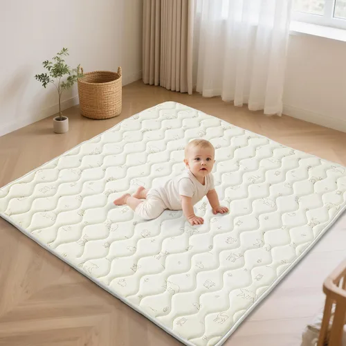 Fortella Alfombra de Juego para Bebé para Corralito y Suelo, 47"x47" Alfombrillas de Juego Plegables de Espuma Acolchada para Bebés, Niños Pequeños