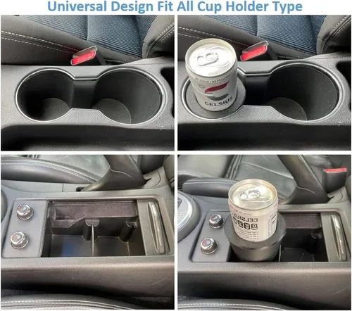 Miniatura 6 de 2 en 1 Adaptador de Portavasos delgado para latas de 8.4 oz / 12 oz con ajuste ajustable, funda de ajuste perfecto universal para portavasos de auto
