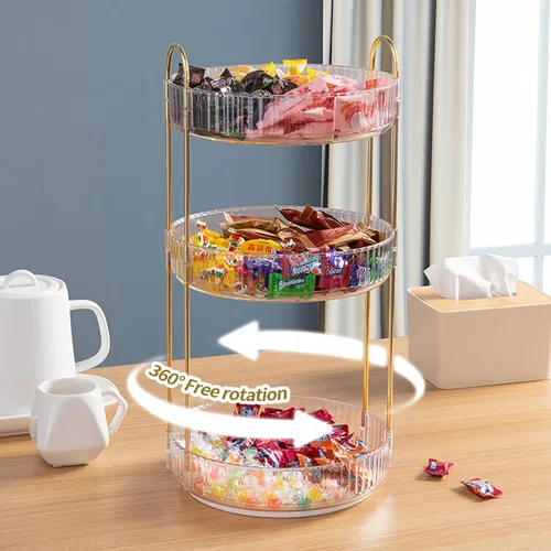 Miniatura 6 de Organizador de maquillaje giratorio de 360°, soporte giratorio de carrusel de maquillaje de baño, caja de almacenamiento de cosméticos de gran