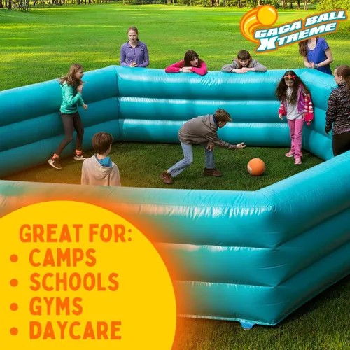 Miniatura 3 de SCS Direct Gaga - Juego de 3 pelotas de juego (8.5 pulgadas) con bomba de aire, paquete de goma duradera para dodgeball, kickball, juego