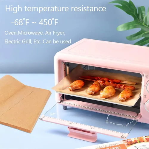 Miniatura 6 de QYH 100 hojas de papel pergamino para hornear, 8 x 12 pulgadas sin blanquear, papel pergamino precortado para hornear galletas, freír, freidora