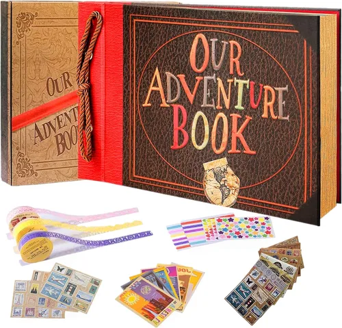 Miniatura 13 de Nuestro Libro de Aventuras de 12 x 12 pulgadas, Álbum de Recortes Grande Hecho a Mano, Libro de Recortes de Viaje, 60 páginas, álbum DIY