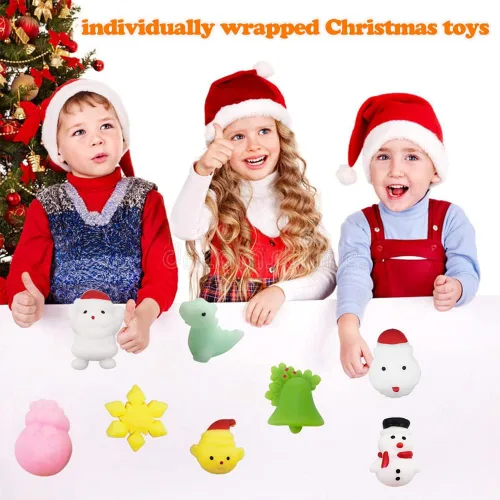 Miniatura 3 de 40 piezas de juguetes esponjosos de Navidad Mochi Squishy, juguetes esponjosos de Navidad para niños, niñas, niños y adultos, juguetes para aliviar