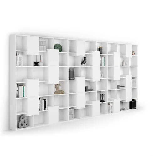 Miniatura 36 de Mobili Fiver, Iacopo XS Estantería con puertas de panel (63.31 x 31.5 pulgadas), color negro Ashwood, Made in Italy