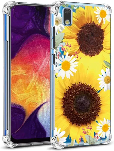 Miniatura 9 de Funda para Galaxy A10E, funda para teléfono Galaxy A10E con flores, delgada a prueba de golpes, patrón floral transparente, suave, flexible, TPU