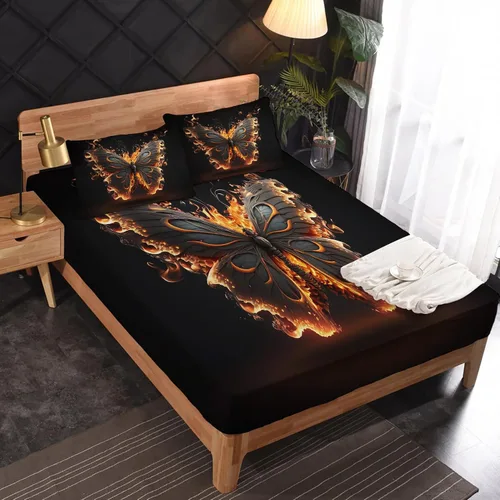 Miniatura 2 de Sábanas de mariposa tamaño individual – Sábanas de cama abstractas, microfibra suave y bolsillo profundo, sábanas y fundas de almohada estampadas