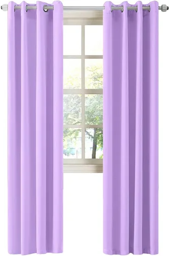 Miniatura 82 de LA PALMA Cortinas opacas con aislamiento térmico y ojales, para sala de estar, dormitorio, paquete de 2 paneles