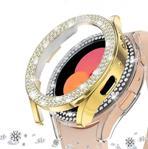 Miniatura 20 de DEALELE Paquete de 1 + 3 fundas y protector de pantalla compatible con Samsung Galaxy Watch FE / 5/4 de 1.575 pulgadas, funda protectora